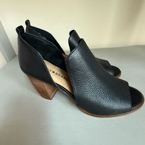 Lucky Brand Black Heeled Mules with Open Sides